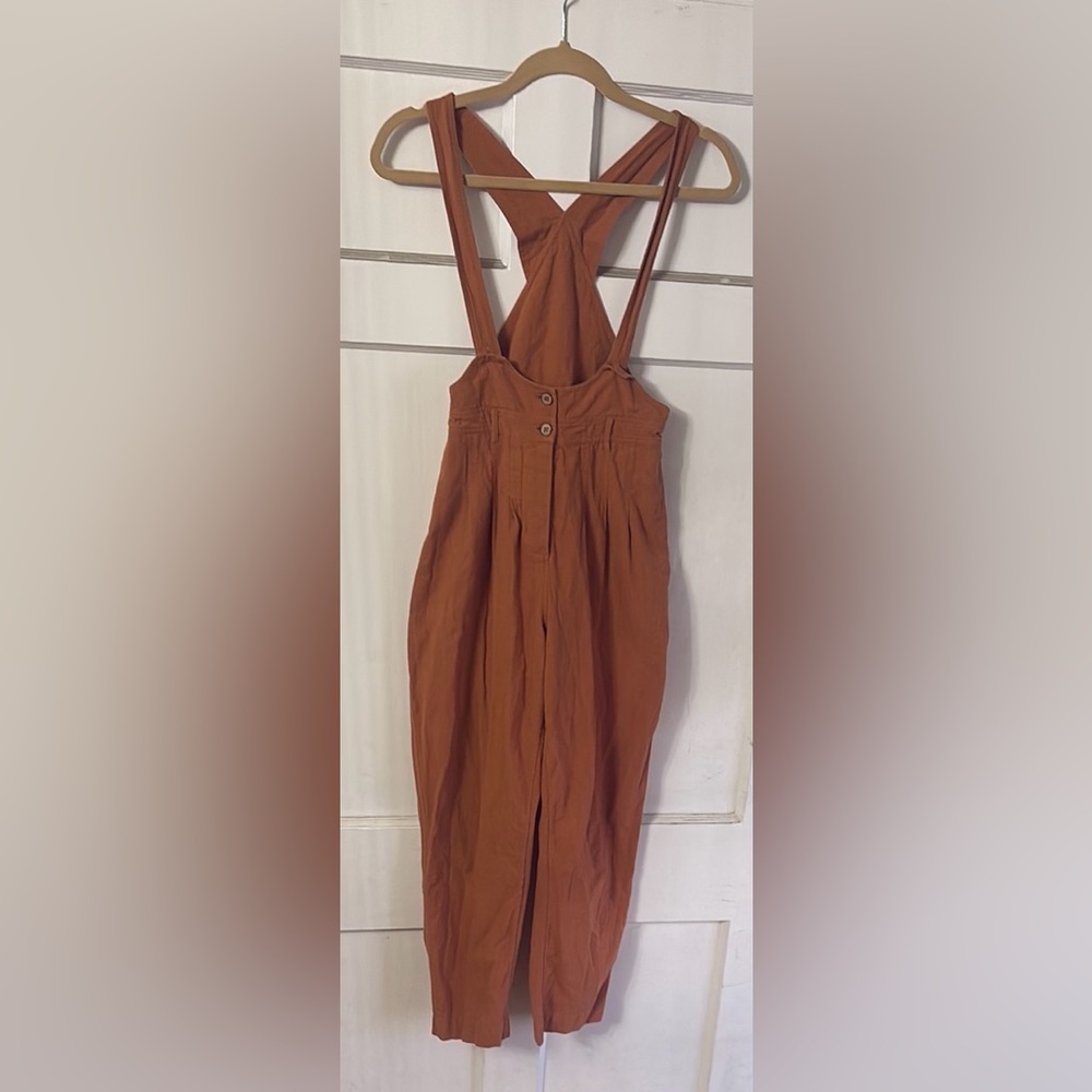Free People Jamila Terra Orange Jumpsuit with Cross-Back Straps